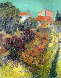 (image for) Handmade oil painting Copy paintings of famous artists Van Gogh paintings artwork Garden Behind A House - Click Image to Close