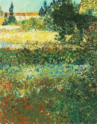 (image for) Handmade oil painting Copy paintings of famous artists Van Gogh paintings artwork Flowering Garden - Click Image to Close
