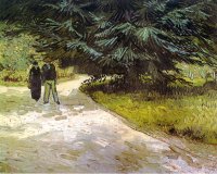(image for) Van Gogh paintings Public Garden With Couple And Blue Fir Tree